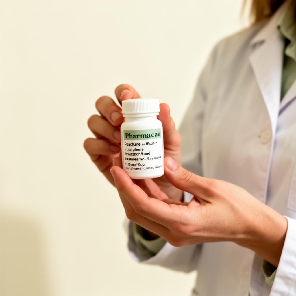Pharmacist holding a prescription